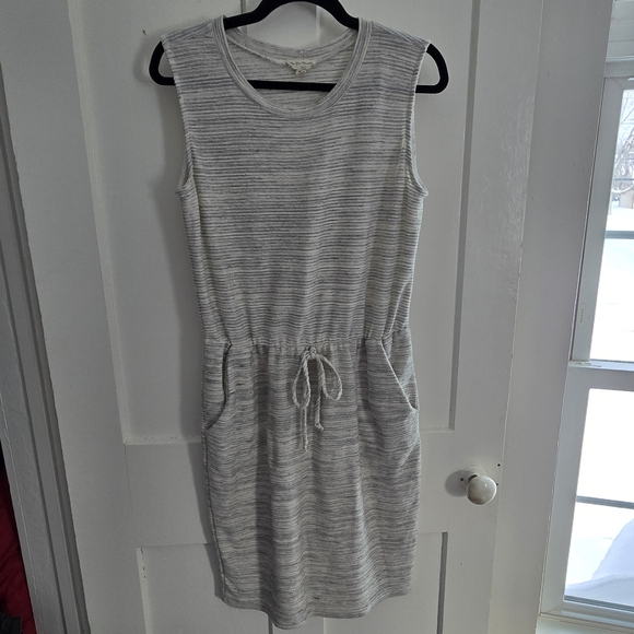 See You Monday Dresses & Skirts - See You Monday Dress Drawstring Waist Womens Gray XL Ribbed Tank Dress w Pockets